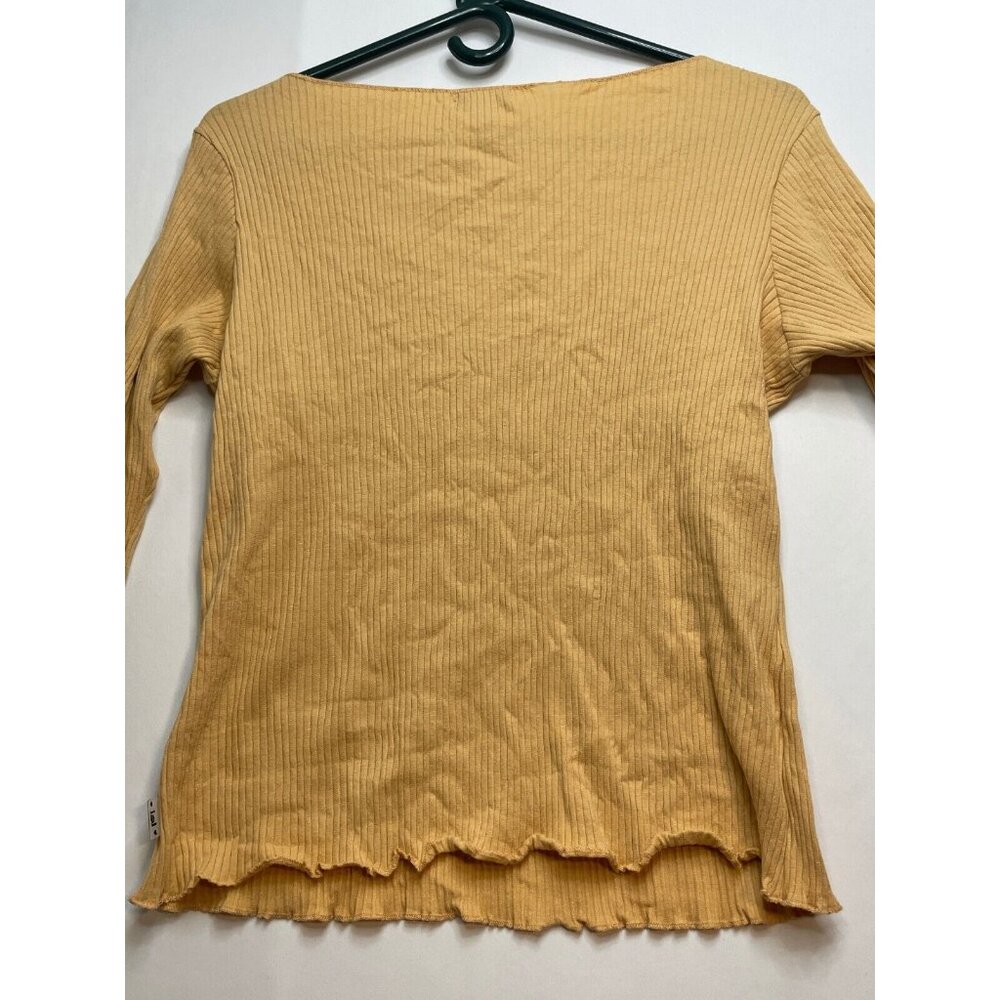 L.E.I. long sleeve shirt womens XL ribbon boat collar LEI L4F27000 tan new - Picture 7 of 11